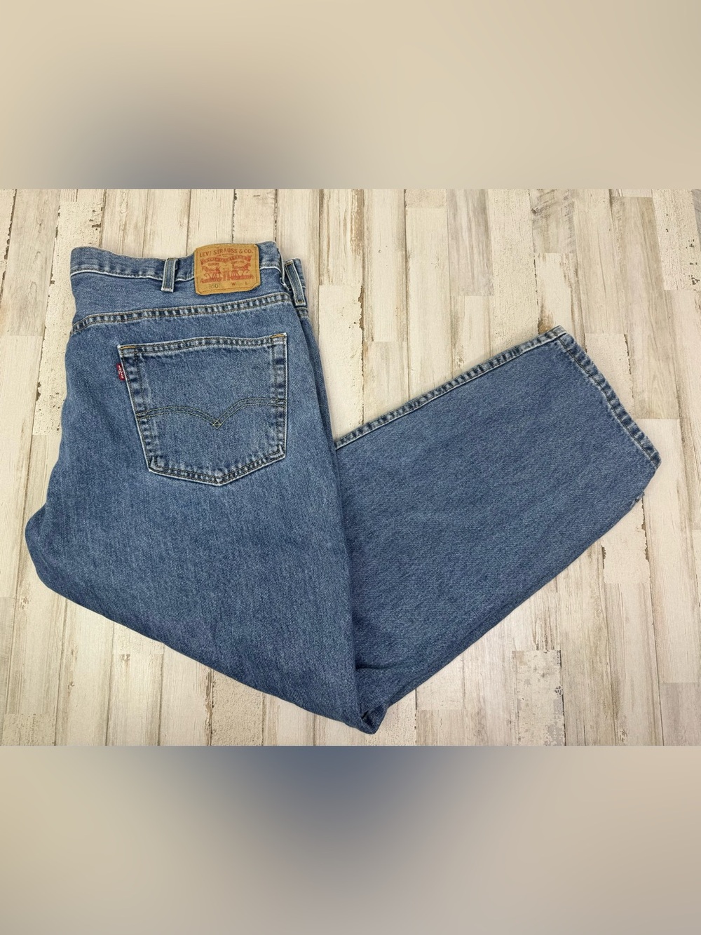 Vintage Levis 550 Pants Jeans Men 44x28 Denim Stretch Blue Straight